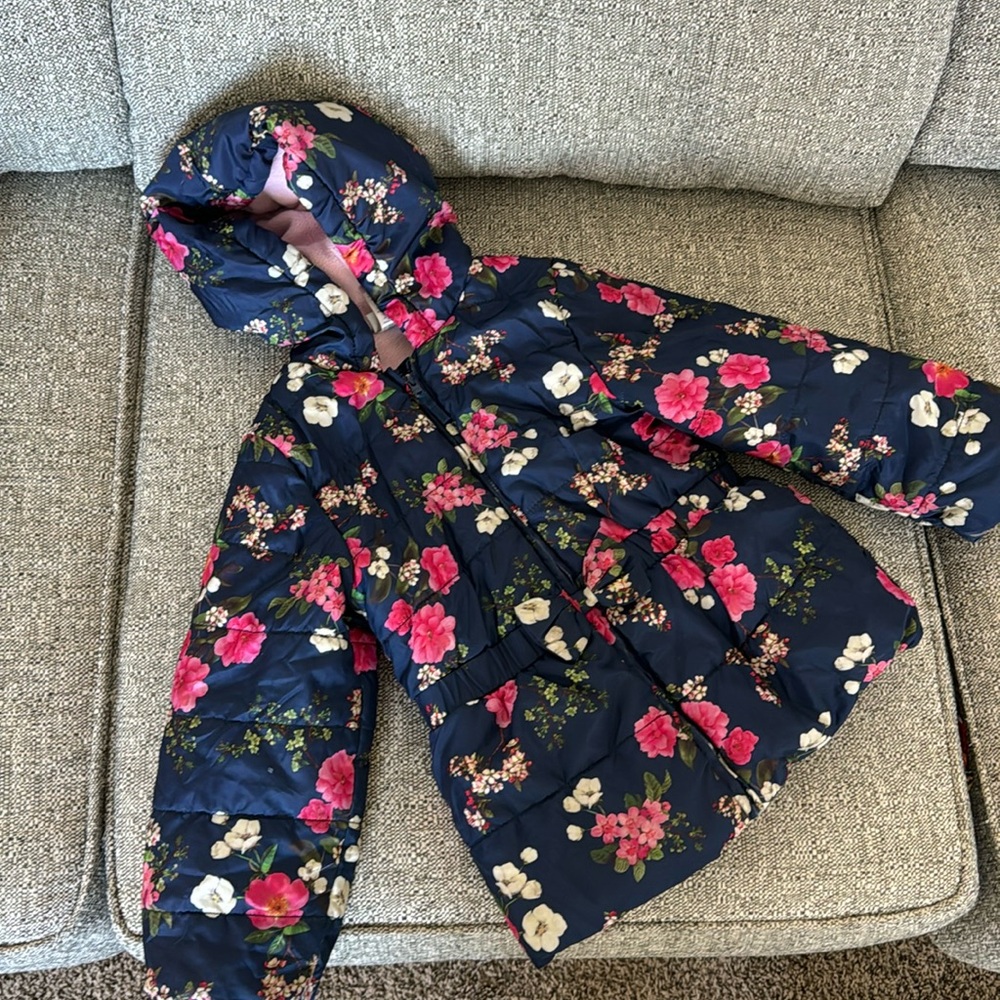 Toddler Girls Floral Winter Coat 4T
